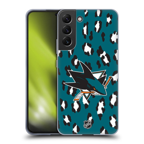 NHL San Jose Sharks Leopard Pattern Soft Gel Case for Samsung Galaxy S22+ 5G & MagSafe
