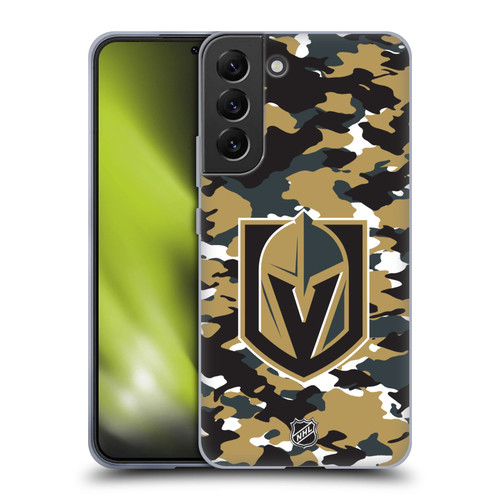 NHL Vegas Golden Knights Camouflage Soft Gel Case for Samsung Galaxy S22+ 5G & MagSafe