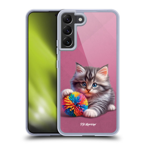 P.D. Moreno Play Cat Artwork Spikey Ball Soft Gel Case for Samsung Galaxy S22+ 5G & MagSafe
