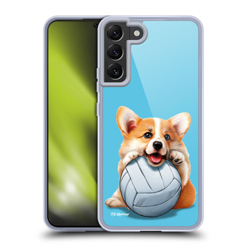 P.D. Moreno Sport Puppies Corgi Volleyball Soft Gel Case for Samsung Galaxy S22+ 5G & MagSafe