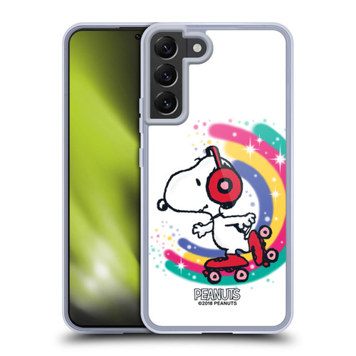 Peanuts Snoopy Boardwalk Airbrush Colourful Skating Soft Gel Case for Samsung Galaxy S22+ 5G & MagSafe
