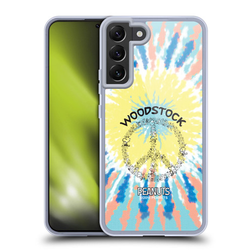 Peanuts Woodstock 50th Tie Dye Peace Sign Soft Gel Case for Samsung Galaxy S22+ 5G & MagSafe