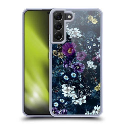 Riza Peker Night Floral Purple Flowers Soft Gel Case for Samsung Galaxy S22+ 5G & MagSafe