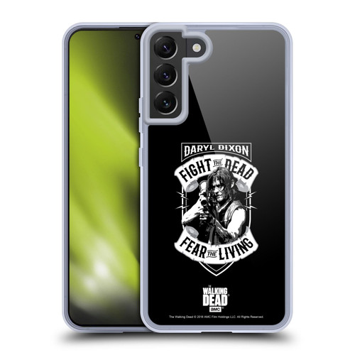 AMC The Walking Dead Daryl Dixon Biker Art RPG Black White Soft Gel Case for Samsung Galaxy S22+ 5G & MagSafe