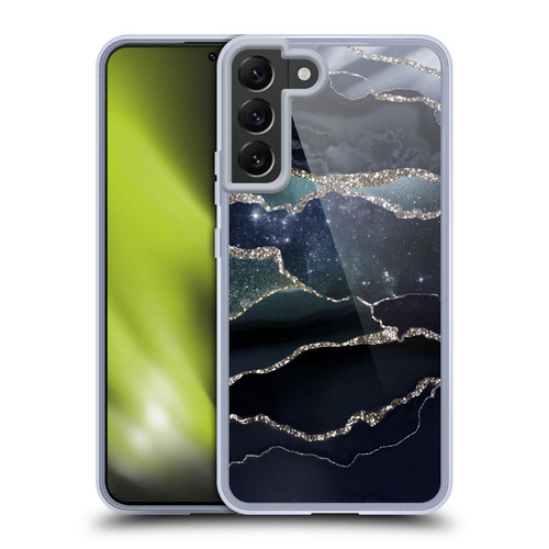 UtArt Dark Night Marble Silver Midnight Sky Soft Gel Case for Samsung Galaxy S22+ 5G & MagSafe