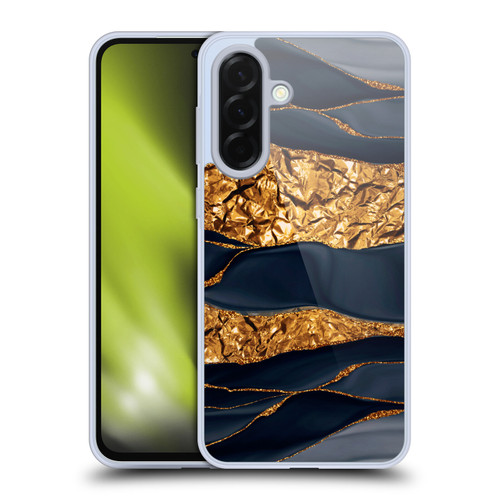 UtArt Dark Night Marble Gold Foil And Ink Soft Gel Case for Samsung Galaxy A36 5G