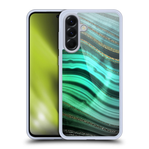 UtArt Malachite Emerald Glitter Gradient Soft Gel Case for Samsung Galaxy A56 5G