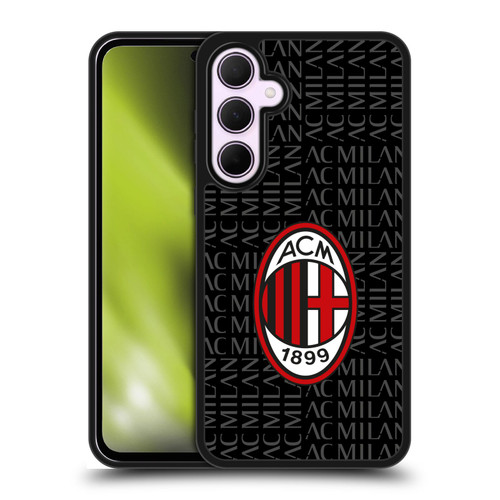 AC Milan Crest Patterns Red And Grey Gel Armour Case For Samsung Galaxy A35 5G