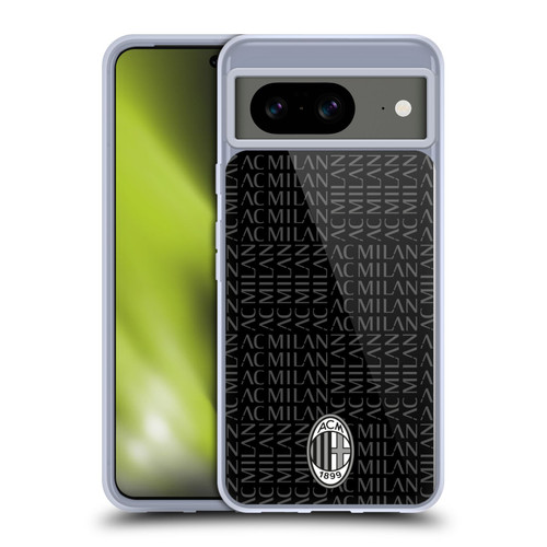 AC Milan Crest Patterns Black And Grey Soft Gel Case for Google Pixel 8