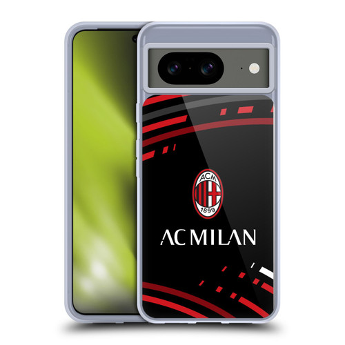 AC Milan Crest Patterns Curved Soft Gel Case for Google Pixel 8