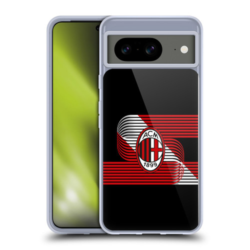 AC Milan Crest Patterns Diagonal Soft Gel Case for Google Pixel 8