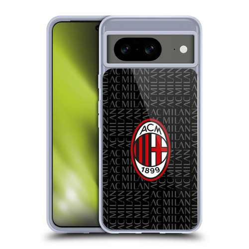AC Milan Crest Patterns Red And Grey Soft Gel Case for Google Pixel 8