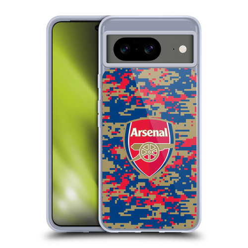 Arsenal FC Crest Patterns Digital Camouflage Soft Gel Case for Google Pixel 8