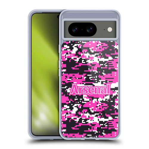 Arsenal FC Crest Patterns Pink Digital Camouflage Soft Gel Case for Google Pixel 8