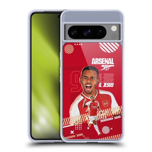 Arsenal FC 2023/24 First Team Gabriel Jesus Soft Gel Case for Google Pixel 8 Pro