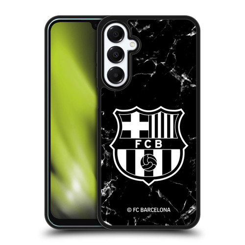 FC Barcelona Crest Patterns Black Marble Gel Armour Case For Samsung Galaxy A16 5G