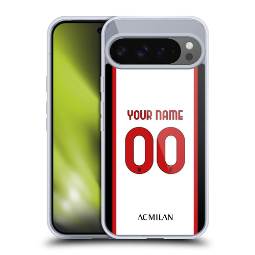 Custom Customised Personalised AC Milan 2022/23 Kit Away Soft Gel Case for Google Pixel 9 Pro XL
