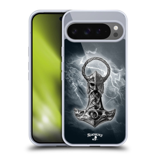 Alchemy Gothic Illustration Mjolnir Hammer Soft Gel Case for Google Pixel 9 Pro XL