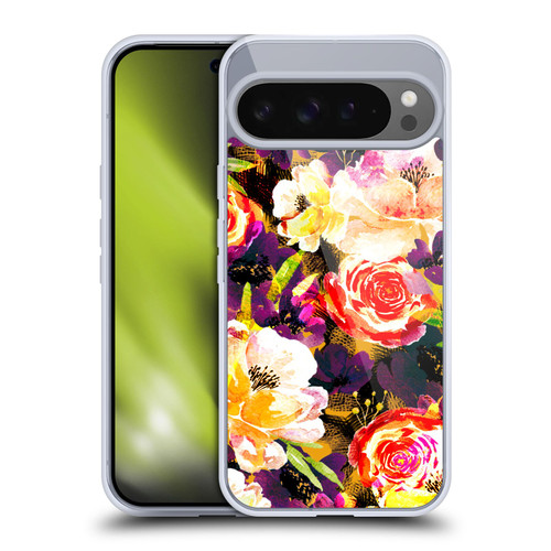 Anis Illustration Flowers Purple Soft Gel Case for Google Pixel 9 Pro XL