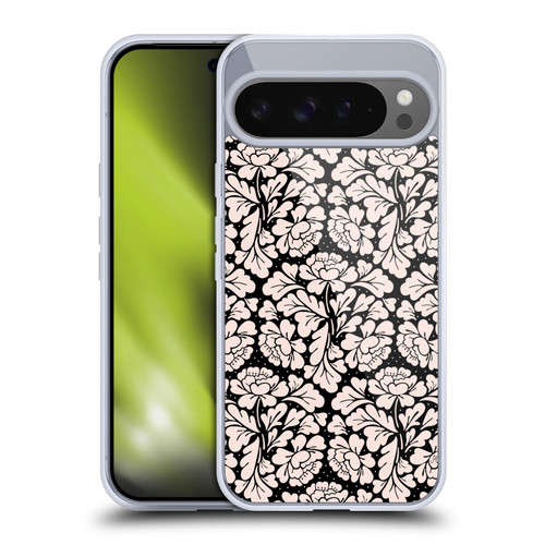 Anis Illustration Flower Pattern 2 Black 1 Soft Gel Case for Google Pixel 9 Pro XL