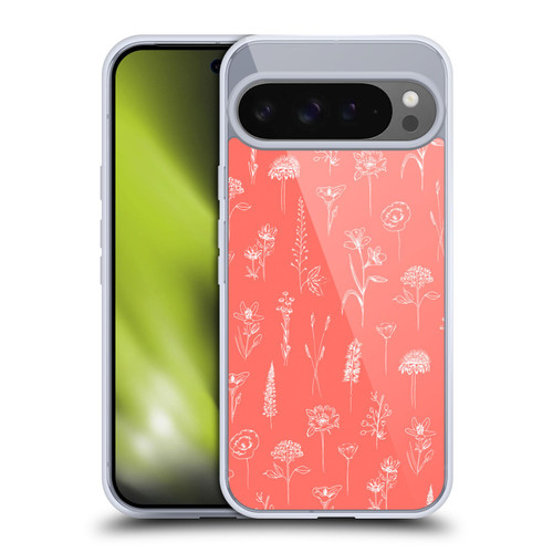 Anis Illustration Flower Pattern 2 Coral Soft Gel Case for Google Pixel 9 Pro XL