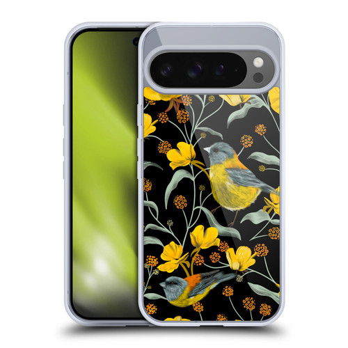 Anis Illustration Graphics Yellow Birds Soft Gel Case for Google Pixel 9 Pro XL