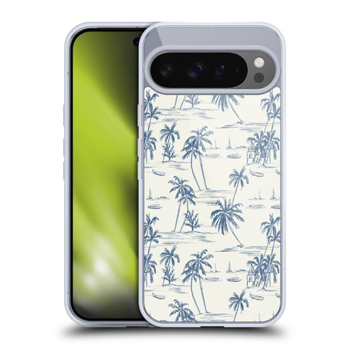 Anis Illustration Mix Pattern Blue Beach Bold Soft Gel Case for Google Pixel 9 Pro XL
