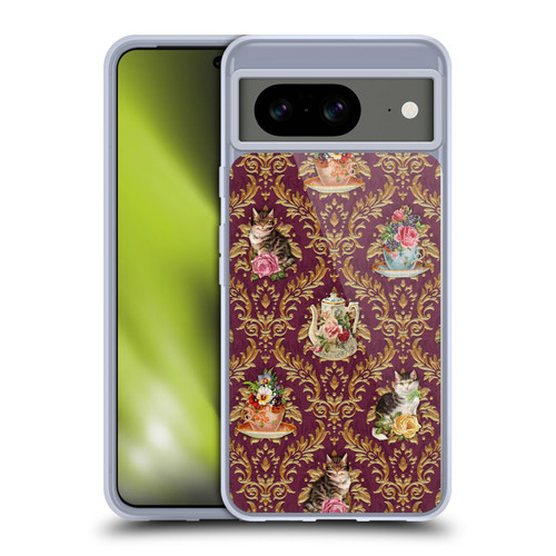 Brigid Ashwood Cats Tea Time Cats Damask Soft Gel Case for Google Pixel 8