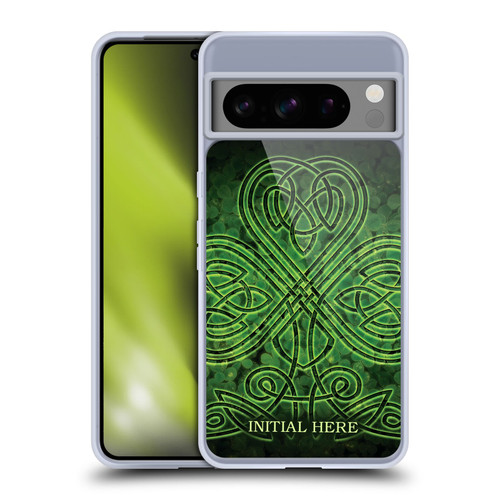 Custom Customised Personalised Brigid Ashwood Name and Initial Irish Shamrock Soft Gel Case for Google Pixel 8 Pro