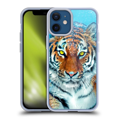 Aimee Stewart Animals Yellow Tiger Soft Gel Case for Apple iPhone 12 Mini