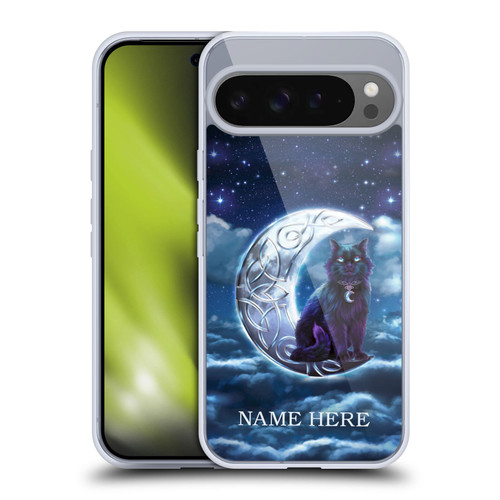 Custom Customised Personalised Brigid Ashwood Name and Initial Black Cat Soft Gel Case for Google Pixel 9 Pro XL