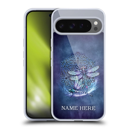 Custom Customised Personalised Brigid Ashwood Name and Initial Dragonfly Soft Gel Case for Google Pixel 9 Pro XL