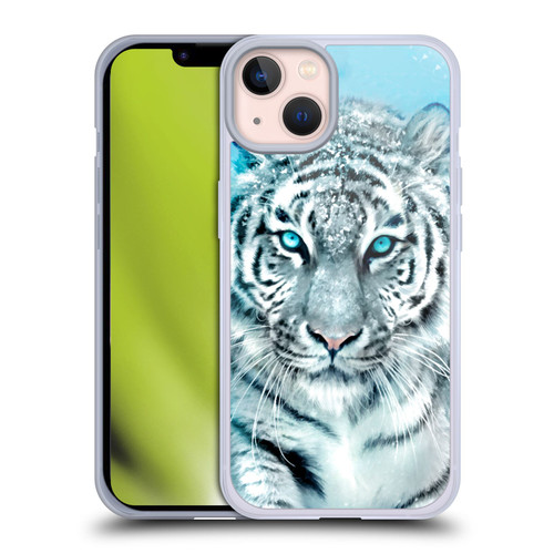 Aimee Stewart Animals White Tiger Soft Gel Case for Apple iPhone 13