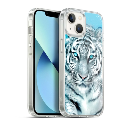 Aimee Stewart Animals White Tiger Soft Gel Case for Apple iPhone 13