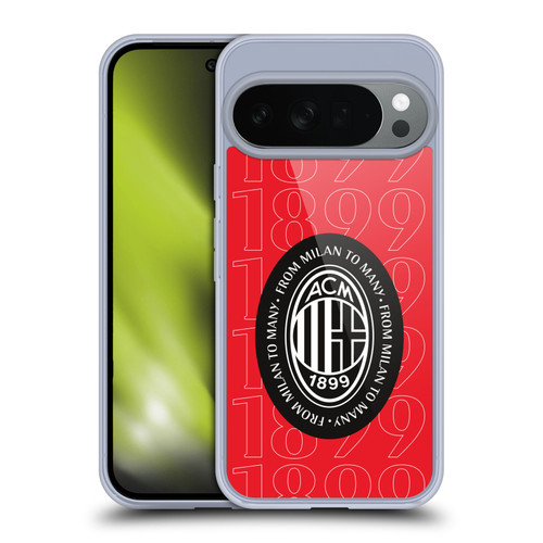 AC Milan Art 1899 Black Logo Soft Gel Case for Google Pixel 10