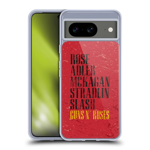 Guns N' Roses Vintage Names Soft Gel Case for Google Pixel 8