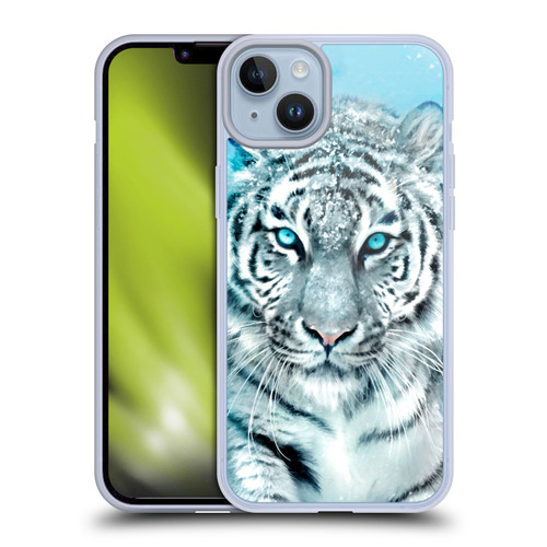 Aimee Stewart Animals White Tiger Soft Gel Case for Apple iPhone 14 Plus