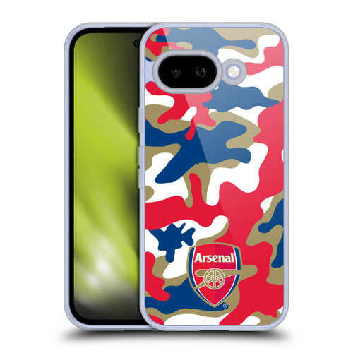Arsenal FC Crest Patterns Camouflage Soft Gel Case for Google Pixel 9A