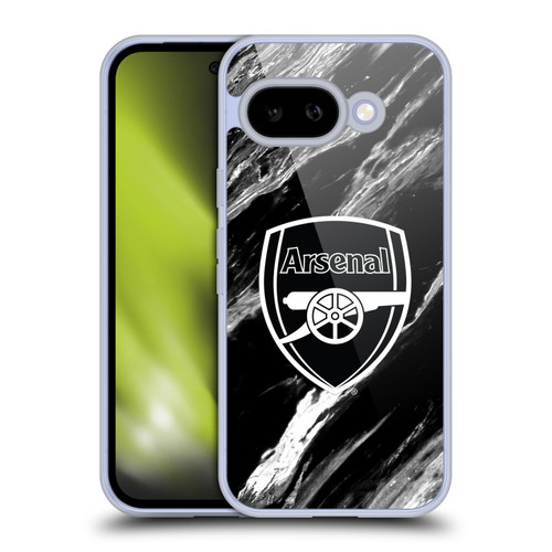 Arsenal FC Crest Patterns Marble Soft Gel Case for Google Pixel 9A
