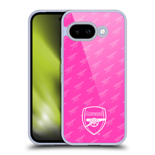Arsenal FC Crest Patterns Pink Soft Gel Case for Google Pixel 9A
