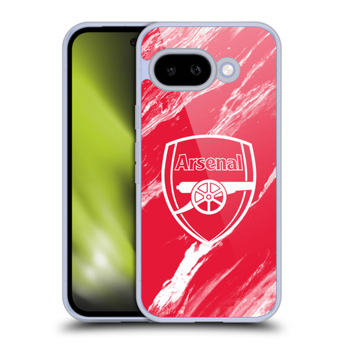 Arsenal FC Crest Patterns Red Marble Soft Gel Case for Google Pixel 9A