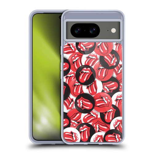 The Rolling Stones Licks Collection Tongue Classic Button Pattern Soft Gel Case for Google Pixel 8
