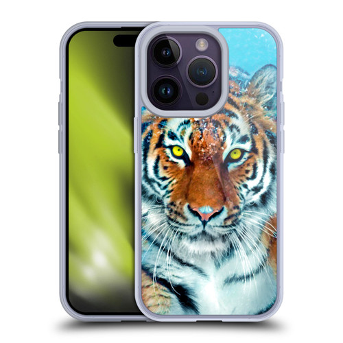 Aimee Stewart Animals Yellow Tiger Soft Gel Case for Apple iPhone 14 Pro