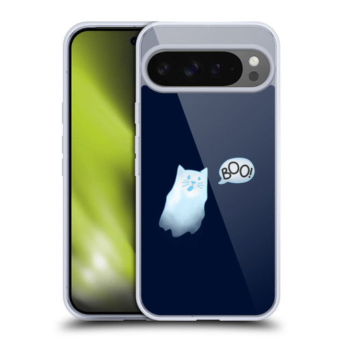 Beth Wilson Doodle Cats 2 Boo Halloween Ghost Soft Gel Case for Google Pixel 9 Pro XL