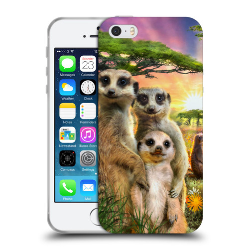 Aimee Stewart Animals Meerkats Soft Gel Case for Apple iPhone 5 / 5s / iPhone SE 2016