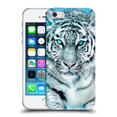 Aimee Stewart Animals White Tiger Soft Gel Case for Apple iPhone 5 / 5s / iPhone SE 2016