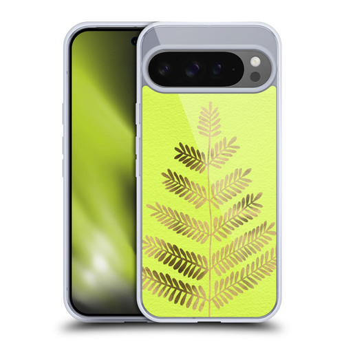 Cat Coquillette Nature Leaflets Yellow Soft Gel Case for Google Pixel 9 Pro XL