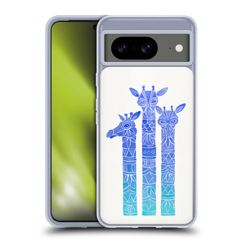 Cat Coquillette Animals Blue Ombre Giraffes Soft Gel Case for Google Pixel 8