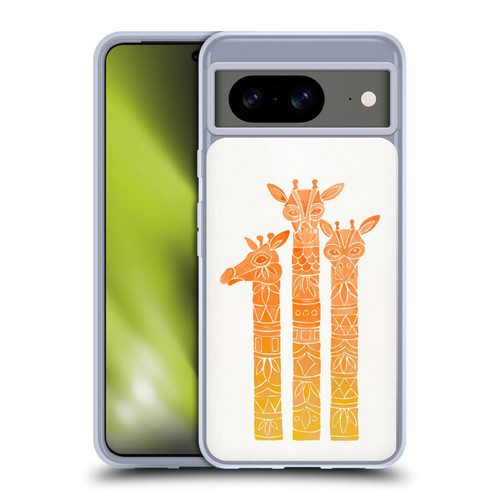 Cat Coquillette Animals Orange Ombre Giraffes Soft Gel Case for Google Pixel 8