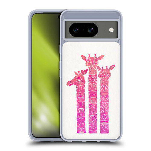 Cat Coquillette Animals Pink Ombre Giraffes Soft Gel Case for Google Pixel 8